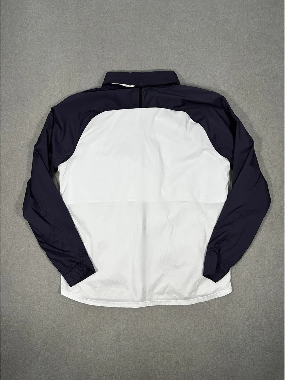 Nike Shield Men’s Windbreaker Jacket L Navy White Full Zip Hooded Lightweight